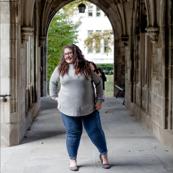 Lane Bryant Grey Sweater with Bow Sleeve | 22-24 - Picture 2 of 2